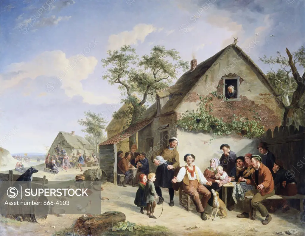Entertainer, The  S.D 1827 Coene, Constantin Fidele(1780-1841 Belgian) Oil On Canvas Christie's Images, London, England 