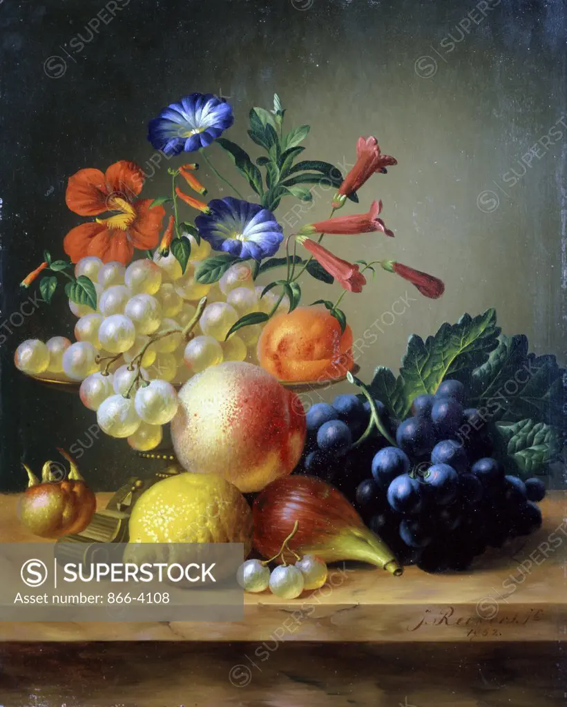 Grapes, a Lemon, a Fig and other Fruit Johannes Reekers (1790-1858/Dutch) Christies, London 