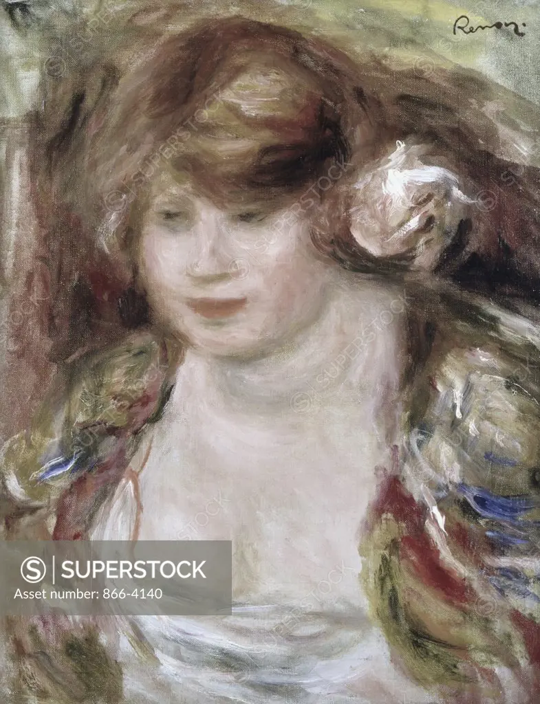 Femme a la Rose  Pierre Auguste Renoir (1841-1919 French) Oil on canvas Christie's Images, London, England