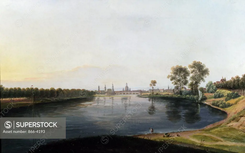 A View Of Dresden Johann Christian Clausen Dahl (1788-1857 Norwegian) Oil On Paper/Canvas Christie's Images, London, England