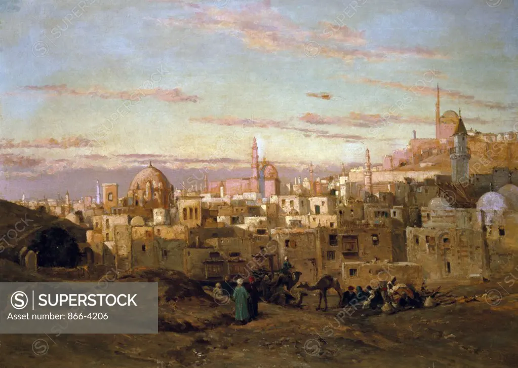 Cairo From The South, by Edgar John Varley, 1882, oil on canvas, (1861-1888), England, London, Christie's Images