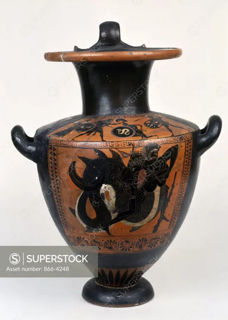 Attic Black-figure hydria, with scene of Athena and Herakles, England, London, Christie's Images, Greek Art