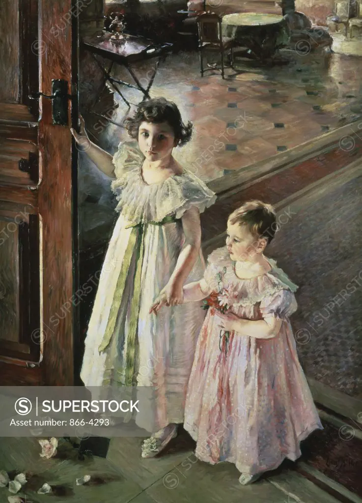 Little Girls in an Interior Ernest Bieler (1863-1948 Swiss) Christie's, London 