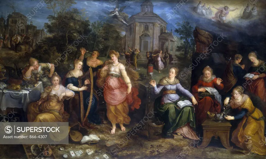 The Parable of the Wise and Foolish Virgins, by Frans Francken the Younger, oil on canvas, (1581-1642), England, London, Christie's Images