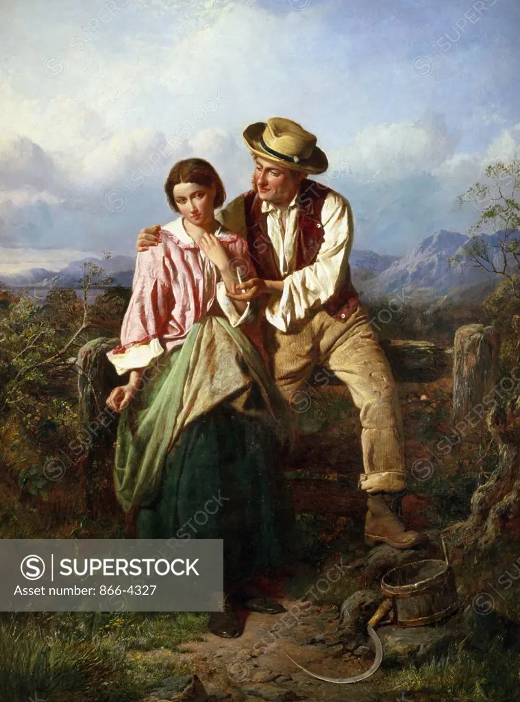Rustic Courtship by William Henry Midwood, painting, (1867-1875), UK, England, London, Christie's