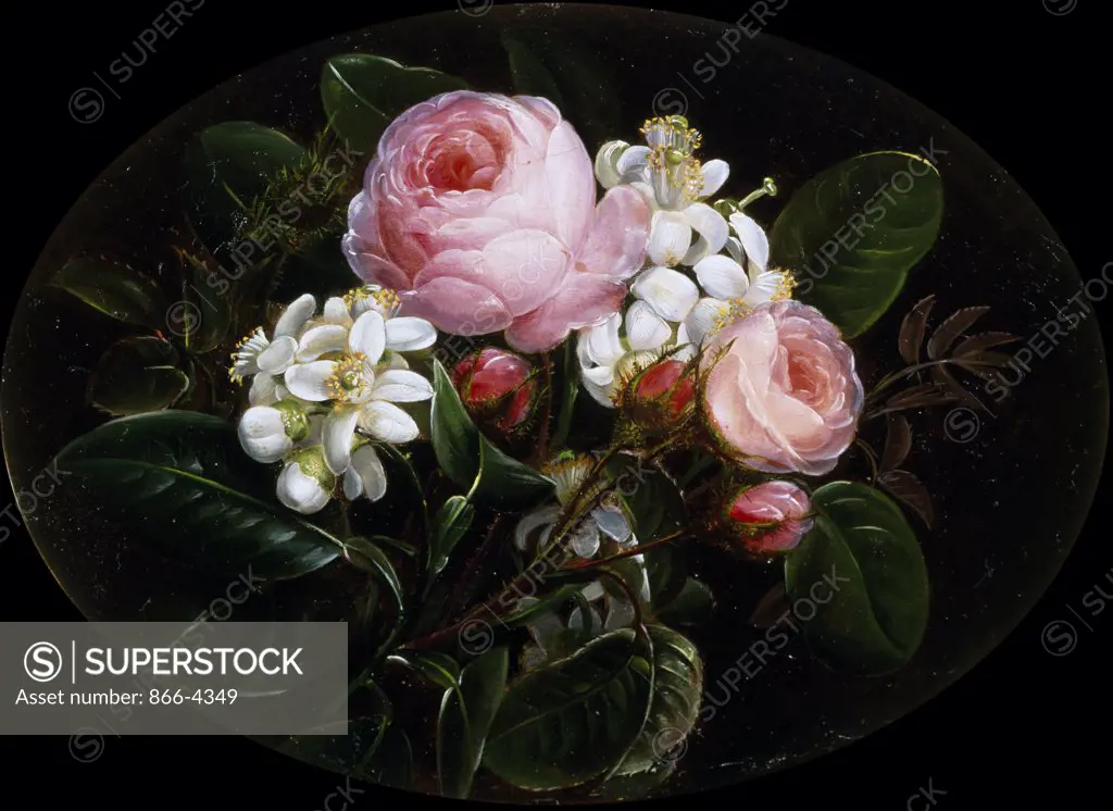 Roses and Stephanotis by Johan Laurentz Jensen, oil on canvas, (1800-1856), UK, England, London, Christie's Images