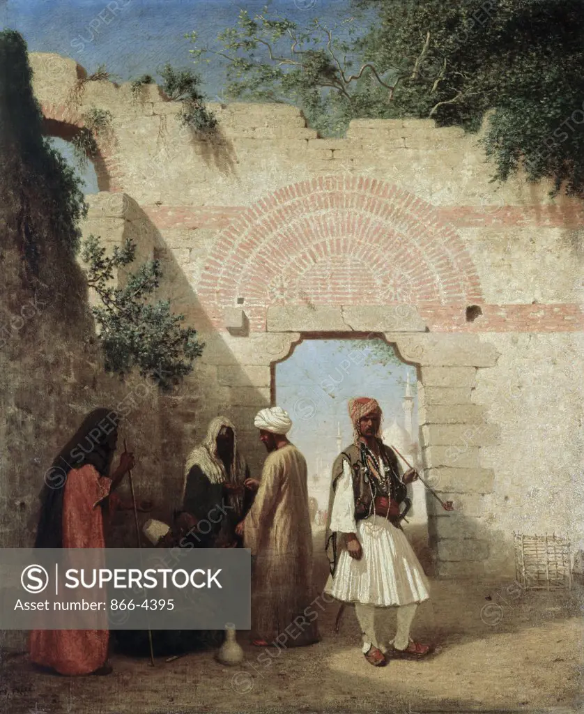 Arabs by a Gateway, Damascus Charles Theodore Frere (1814-1888 French) Oil on canvas Christie's Images, London, England