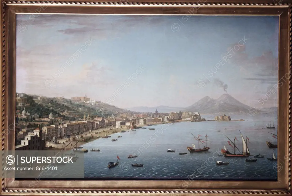 View Of Naples From Posillipo With The Riviera Di Chiaia The Pizzofalcone Barracks And The Castel Joli, Antonio(ca.1700-1777 Italian) Oil On Canvas Christie's Images, London, England 
