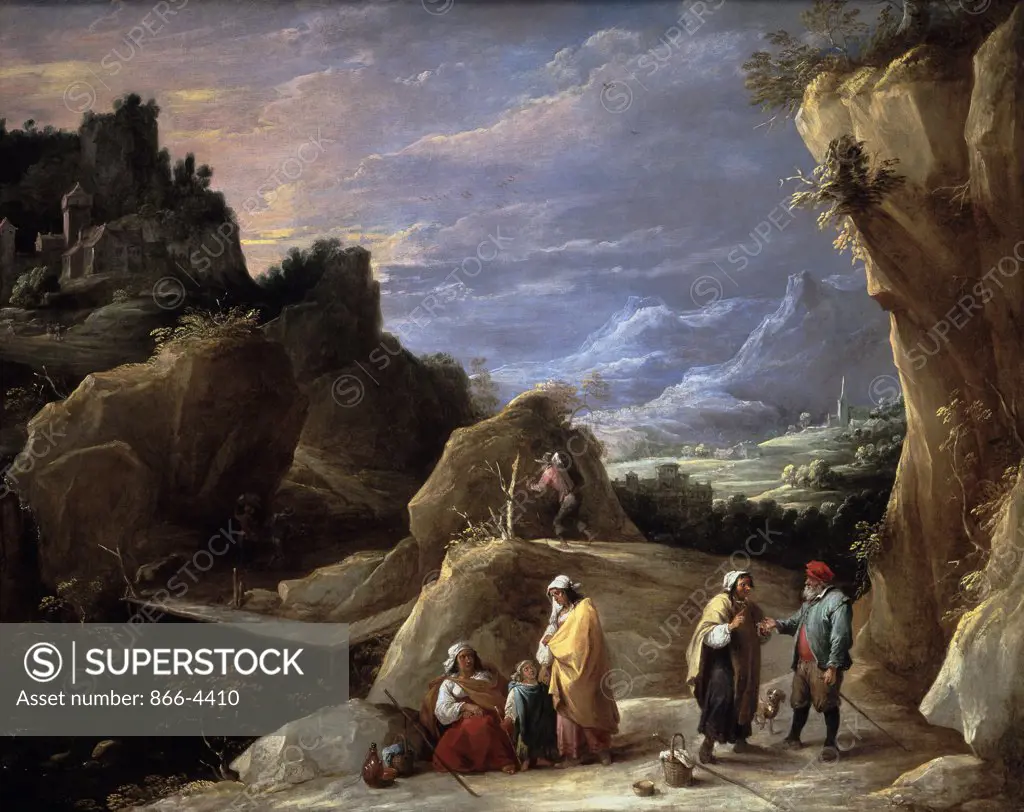 Mountainous Landscape With Gypsy Telling Traveller's Fortune (Fortune Telling) Teniers, David II(1610-1690 Flemish) Oil On Canvas Christie's Images, London, England 