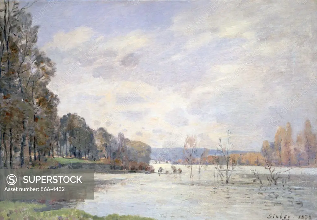 L'Inondation (Inundation) by Alfred Sisley, painting, (1839-1899), UK, England, London, Christie's