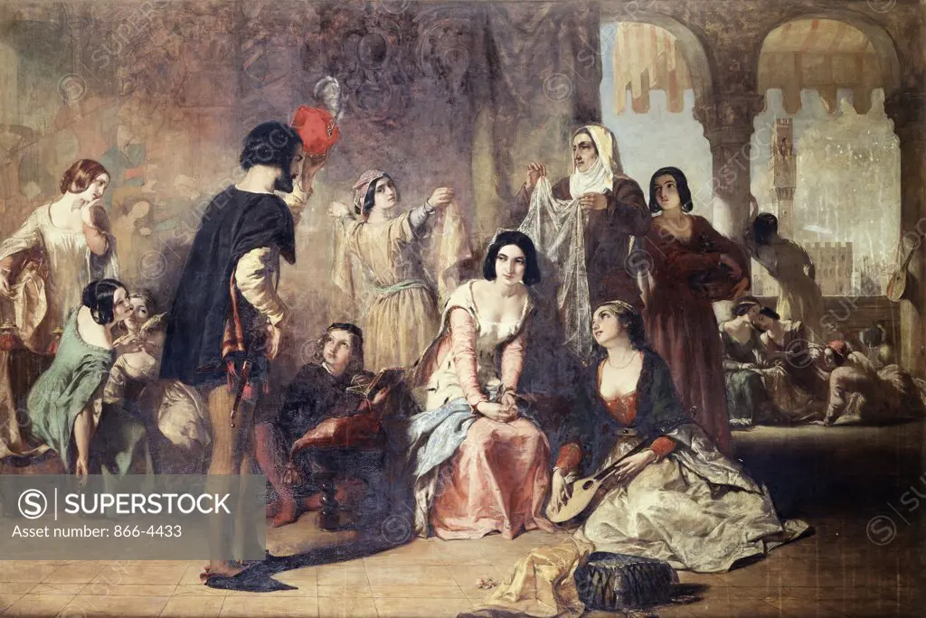 Origin Of The Guelph And Ghibeline Quarrel, The  Elmore, Alfred(1815-1881 British) Oil On Canvas Christie's Images, London, England 