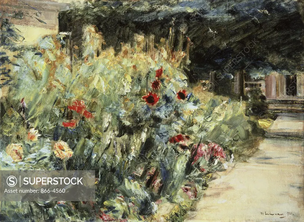 Flower Bed in the Artist's Garden at Wansee  1923 Max Liebermann (1847-1935 German) Christie's Images, London, England