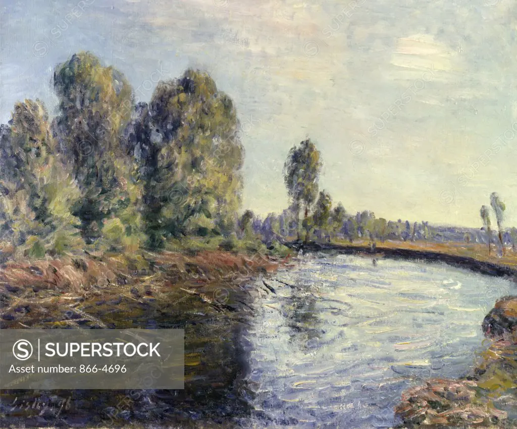 Edge of Loing by Alfred Sisley, painting, (1824-1898), UK, England, London, Christie's Images