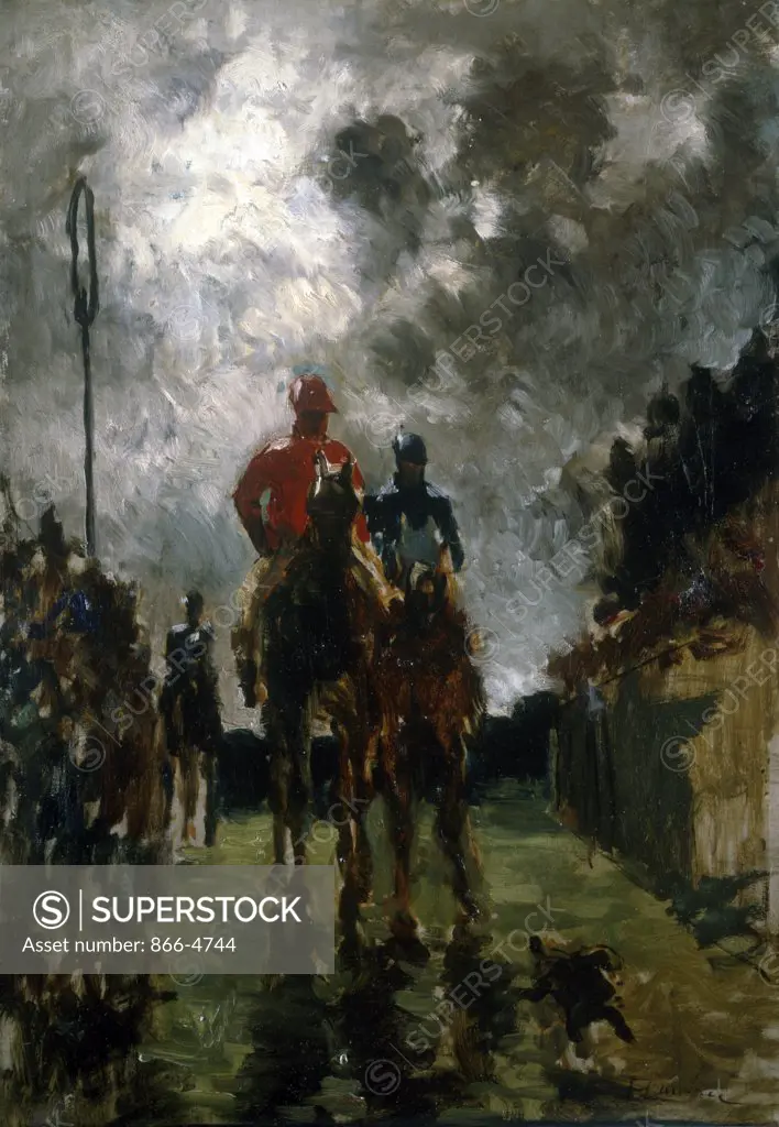 The Jockeys  (Les Jockeys)  1882 Henri de Toulouse-Lautrec (1864-1901/French) 