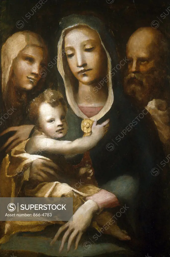 Holy Family with Saint Anne by Domenico Beccafumi, c. 1540's, painting, (1486-1551)