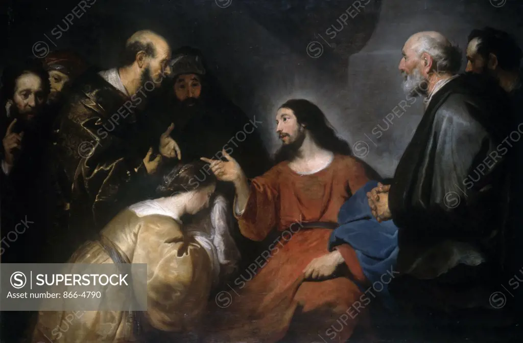 Christ and Woman Taken in Adultery by Jacob Adriaensz Backer, oil on canvas, (1608-1651)
