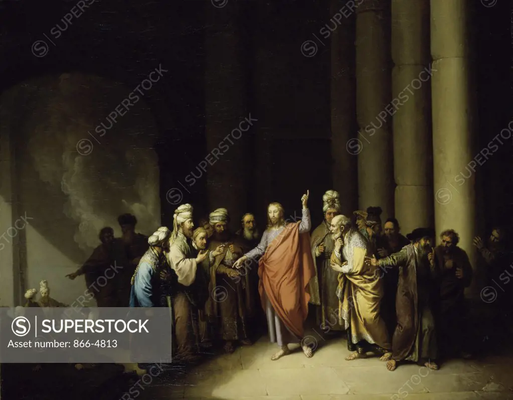 Christ Preaching in the Temple 1754 Christian W.E. Dietrich (1712-1774 German) Oil on canvas Christie's Images, London, England