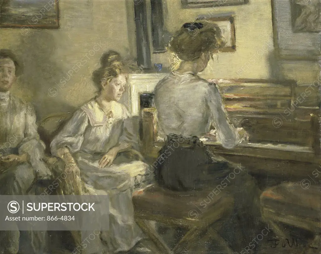Night Music  (Abendmusik)  1907 Fritz Karl Hermann von Uhde (1848-1911/German)  Oil on Canvas Christie's Images 
