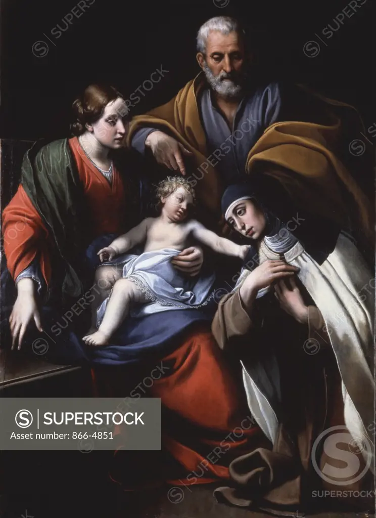 The Holy Family with Saint Theresa of Avila  Alessandro Tiarini (1577-1688/Italian)  Christie's Images 