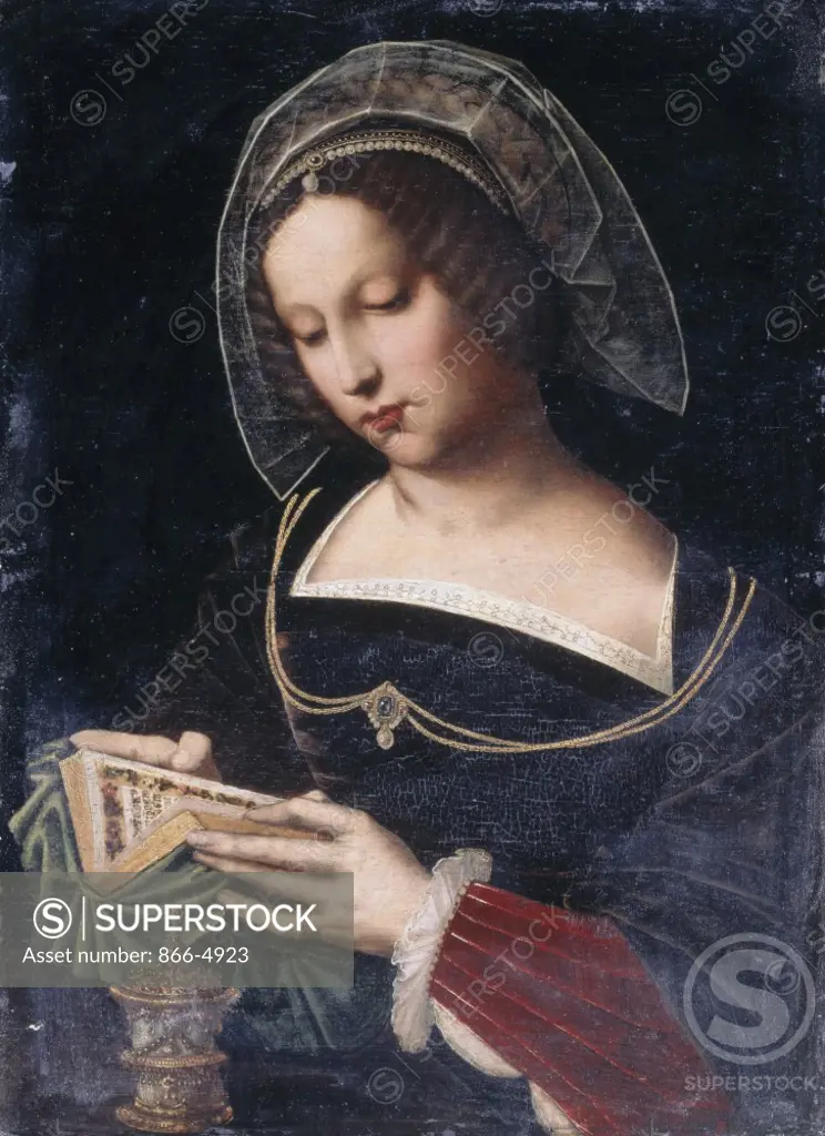 Saint Mary Magdalene Reading  Ambrosius Benson (ca. 1495-1550 Netherlandish)  Oil on canvas  Christie's Images