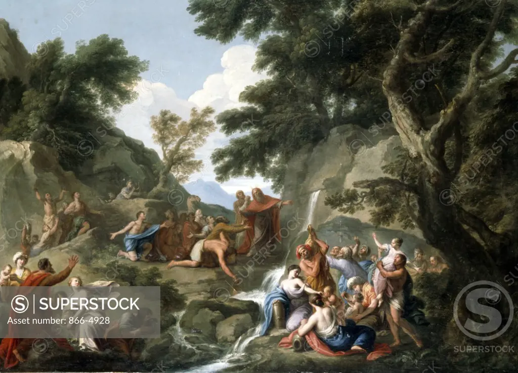 Moses Striking the Rock  Andrea Locatelli (1695-1741/Italian) Oil on canvas  Christie's Images  