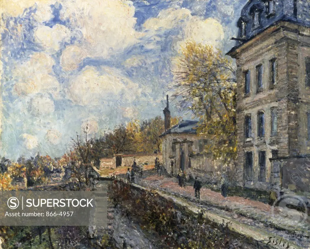 Factory in Sevres (La Manufacture de Sevres) by Alfred Sisley, 1879, pastel drawing, (1839-1899)