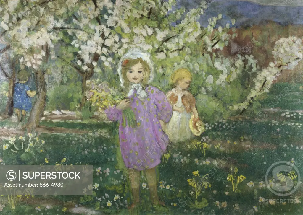 The Children in an Orchard of Flowers (Les Enfants dans un Verger en Fleurs)  1914  Henri Lebasque (1865-1937/French)  Christie's Images   