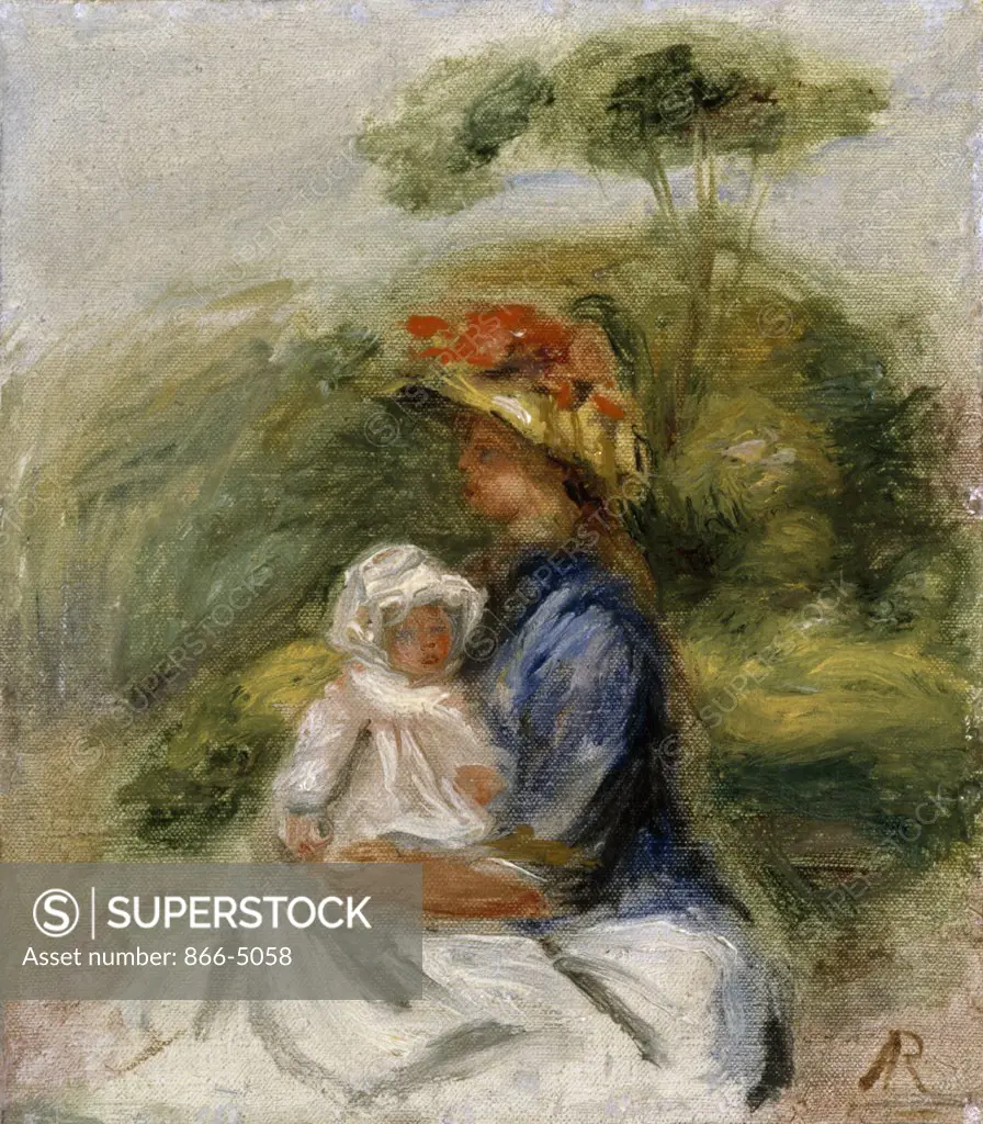 Mother and Child Mere et Enfant 1880 Pierre Auguste Renoir  (1841-1919/French) Oil on canvas Christie's Images 