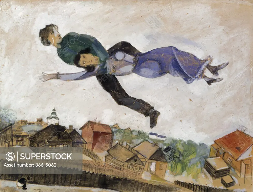 Above The City Au-Dessus de la Ville 1914-1924 Marc Chagall (1887-1985 Russian) Watercolor & Gouache Christie's Images, London, England