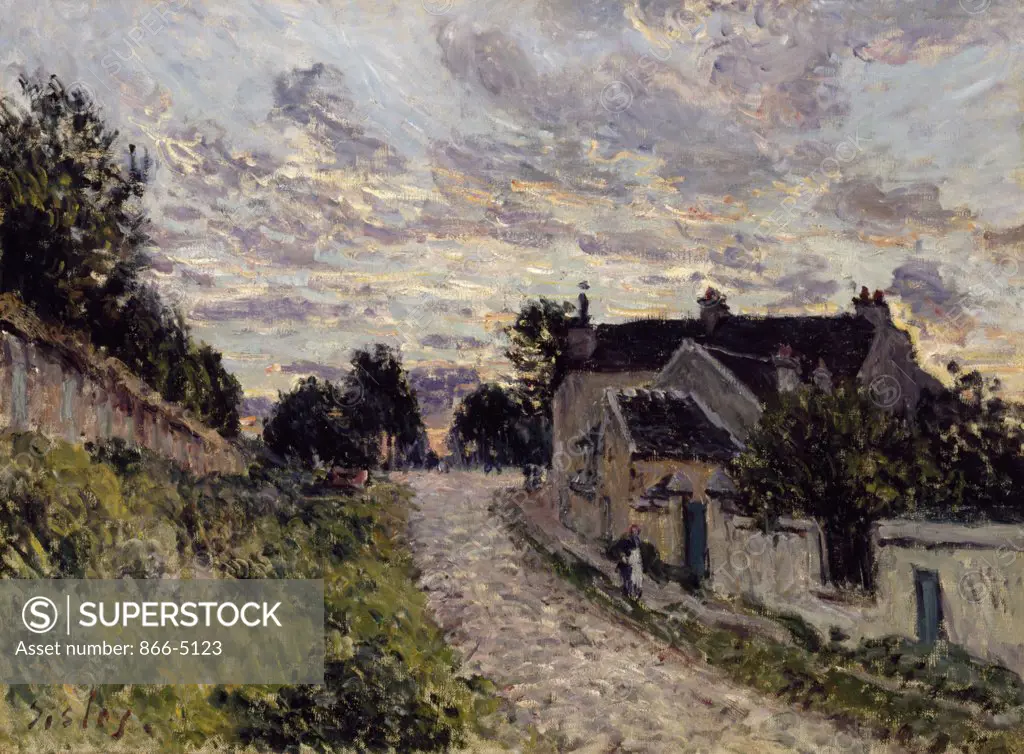 Un Chemin A Louveciennes  1876 Sisley, Alfred(1839-1899 French) Oil On Canvas Christie's Images, London, England 