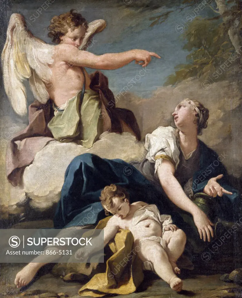The Angel Appearing To Hagar And Ishmael In The Desert Pittoni, Giovanni Battista (1687-1776) Oil On Canvas Christie's Images, London, England 
