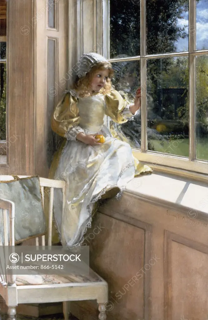 A Looking Out O'window (Sunshine) Alma-Tadema, Lady Laura (1852-1909) Oil On Canvas Christie's Images, London, England