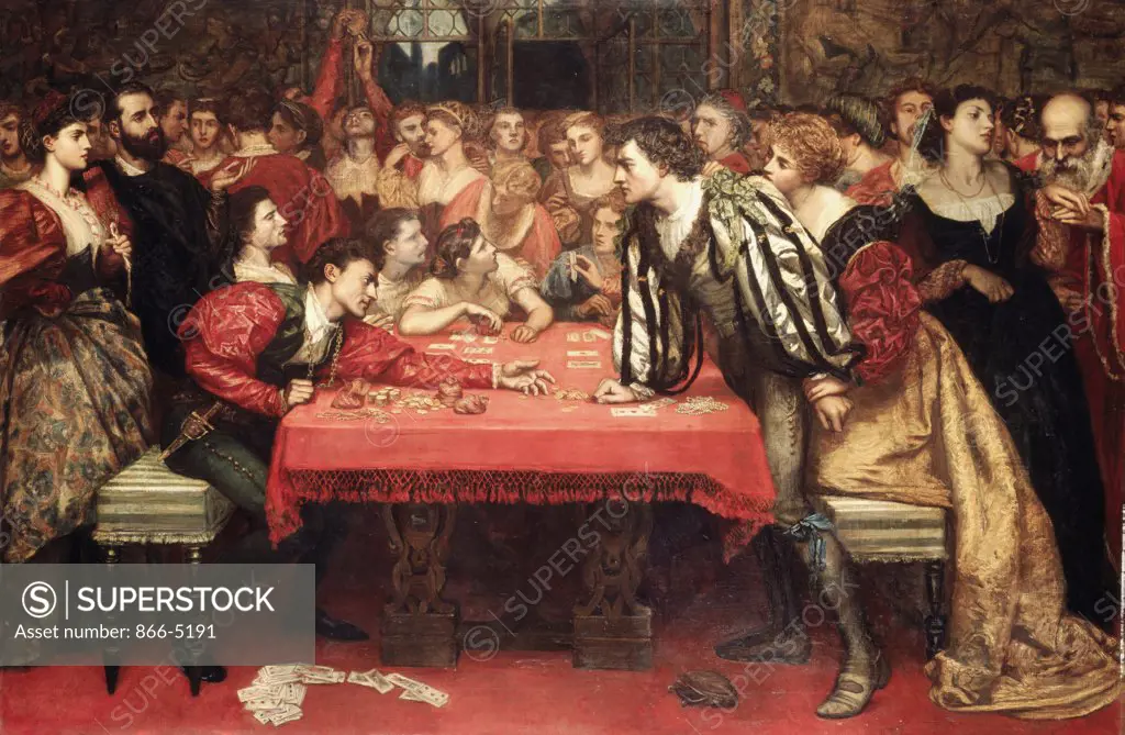 A Venetian Gaming-House In The Sixteenth Century  Prinsep, Valentine Cameron(1838-1904 British) Oil On Canvas Christie's Images, London, England 