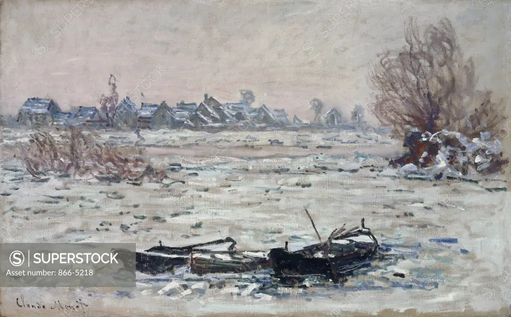 Les Glacons A Lavacourt  1879 Monet, Claude(1840-1926 French) Oil On Canvas Christie's Images, London, England 