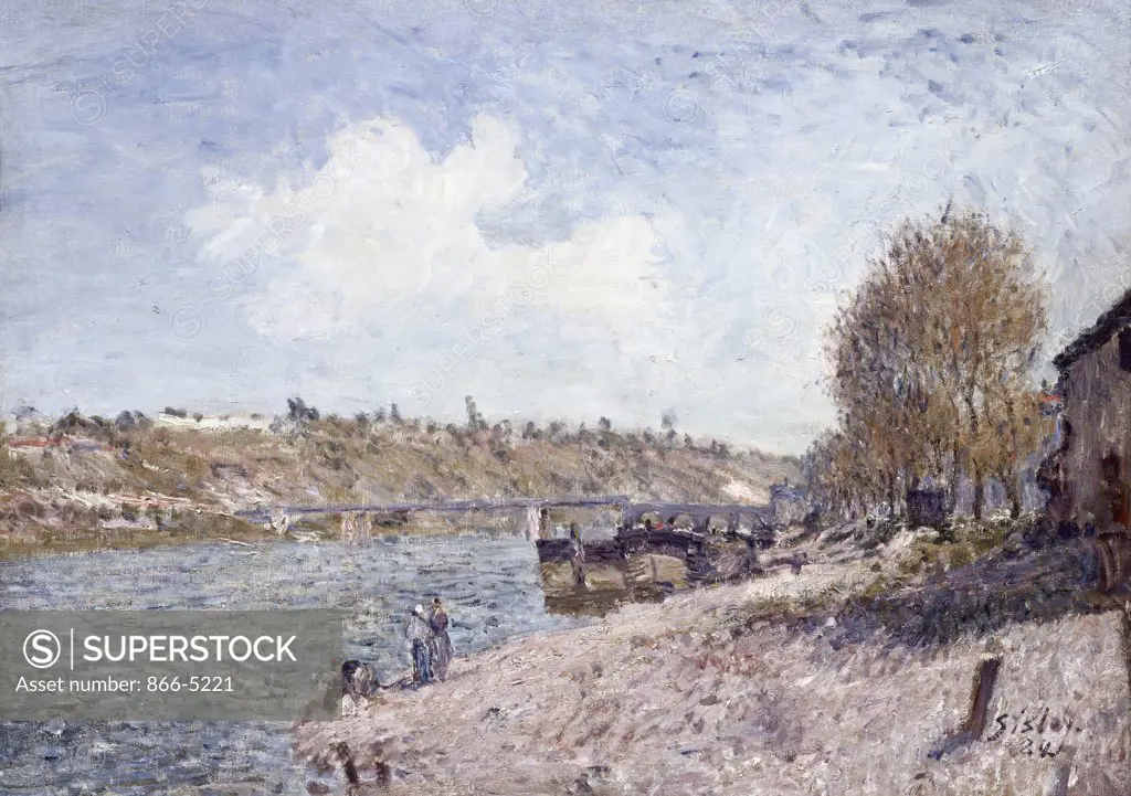 La Berge A Saint-Mammes 1884 Alfred Sisley (1839-1899 French) Oil On Canvas Christie's Images, London, England