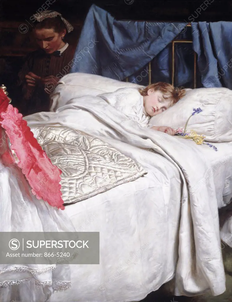Sleeping  Millais, John Everett(1829-1896 British) Oil On Canvas Christie's Images, London, England 
