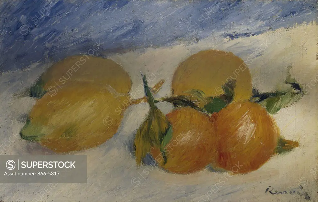 Nature Morte Aux Citrons Et Oranges  1881 Renoir, Pierre Auguste(1841-1919 French) Oil On Canvas Christie's Images, London, England 
