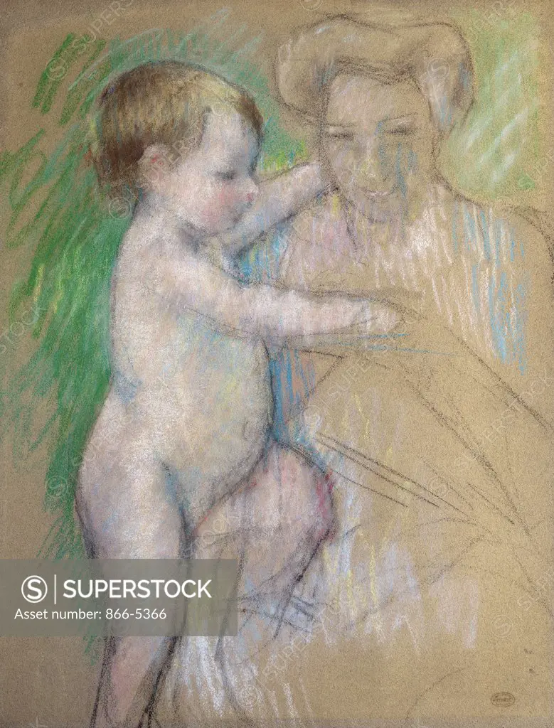 Nude Baby Beside her Mother c.1902 Mary Cassatt (1845-1926 American) Pastel and charcoal