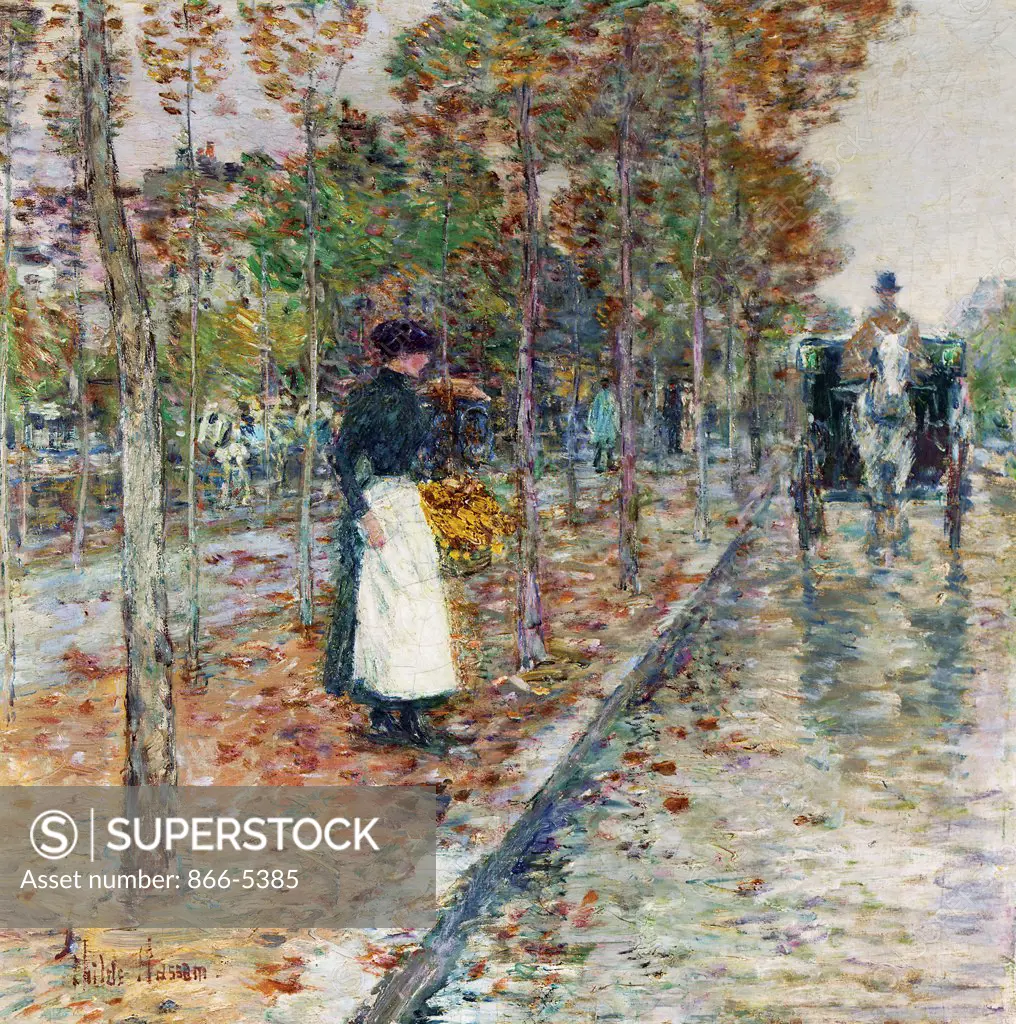Autumn Boulevard, Paris Frederick Childe Hassam (1859-1935 American) Oil on canvas