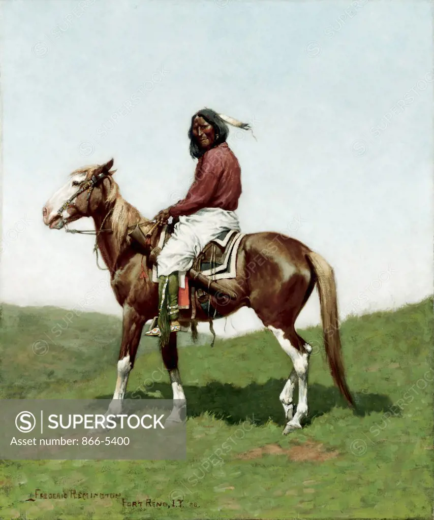 Comanche Brave, Fort Reno, Indian Territory Frederic Remington (1861-1909 American) Oil on canvas