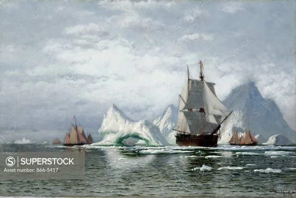 Artic Whaler Homeward Bound Among The Icebergs 1884 William Bradford (1823-1892 American) Oil on canvas