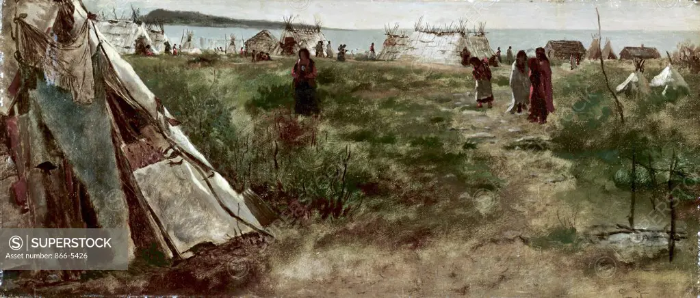 Qjibwe Encampment Eastman Johnson (1824-1906 American) Oil on canvas