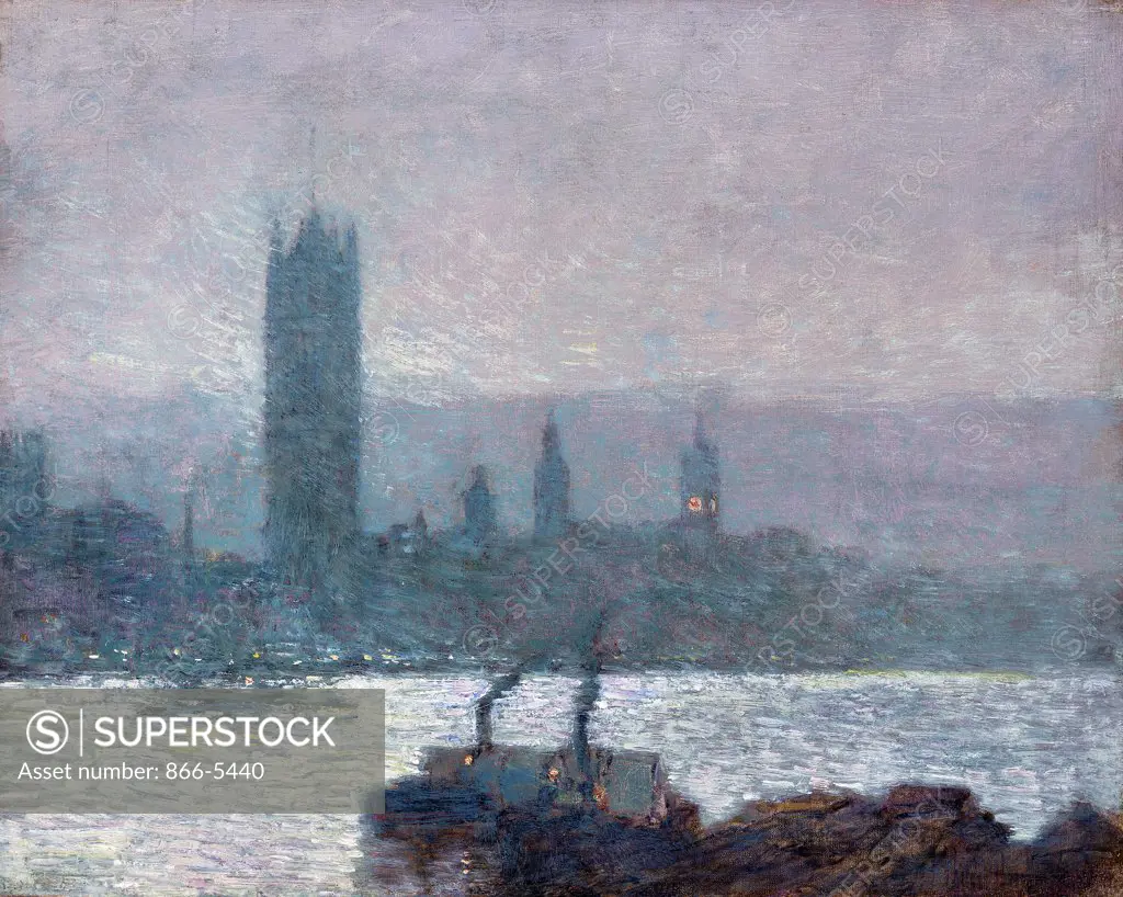 Houses of Parliament, Early Evening 1898 Frederick Childe Hassam (1859-1935 American) Oil on canvas
