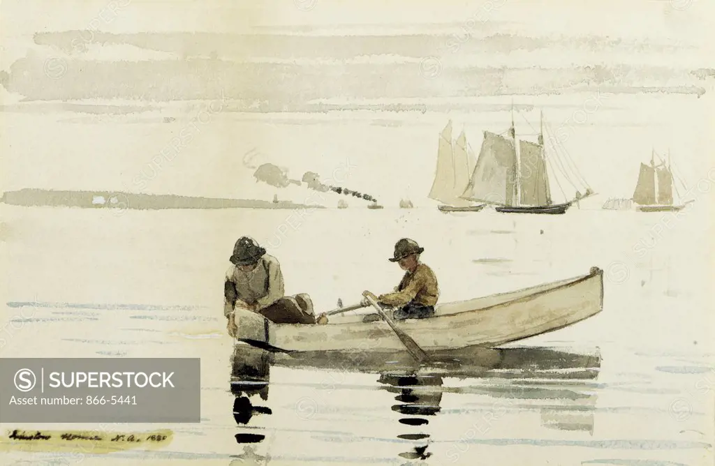 Boys Fishing, Gloucester Harbor 1880 Winslow Homer (1836-1910 American) Watercolor on paper