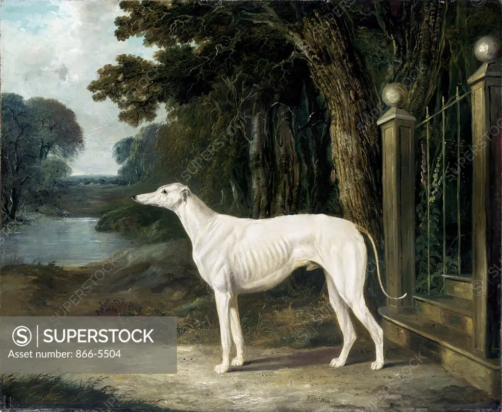 Vandeau, A Greyhound Outside The Steps Of A Country House 1839 John Frederick Herring Sr (1795-1865 British) Oil on canvas