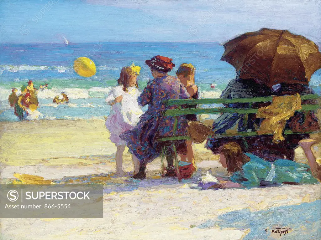 A Family Outing Edward Potthast (1857-1927 American) Oil on board