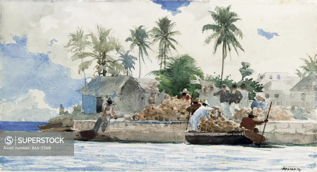Sponge Fishermen, Bahamas Winslow Homer (1836-1910 American) Watcol,pencil,gouach