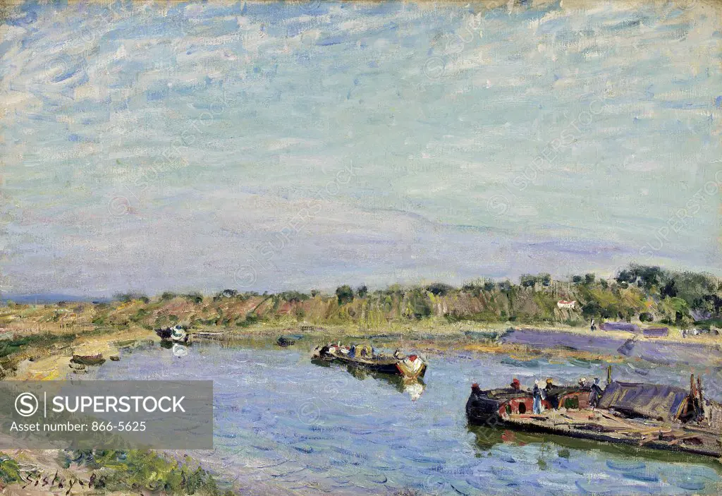 Le Port de Saint Mammes, Le Matin Alfred Sisley (1839-1899 French) Oil on canvas