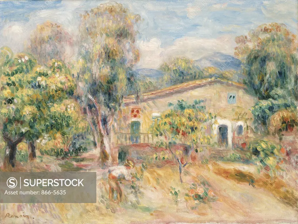 Collettes Farmhouse, Cagnes (La Ferme De Collettes, Cagnes) 1910 Pierre Auguste Renoir (1841-1919 French) Oil on canvas