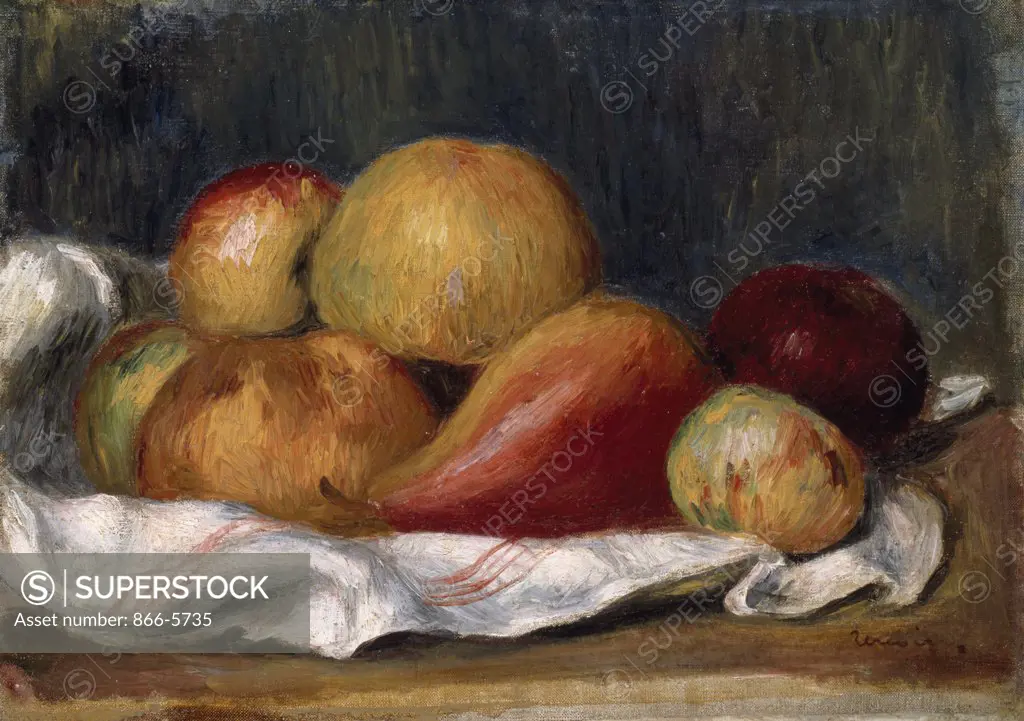 Nature Morte Aux Pommes Et Au Poire Pierre Auguste Renoir (1841-1919 French) Oil on canvas